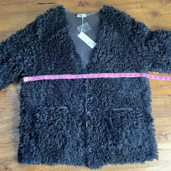 Bluivy COAT Winter Warm Faux Fur Black Shaggy Fluffy Holiday Gift Party NWT MD - Picture 10 of 16